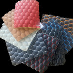 Load image into Gallery viewer, Black egg Quilted  red stitching auto headliner fabric with Foam Backing Upholstery 52" Wide
