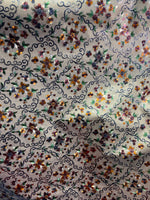 Load image into Gallery viewer, Multi floral vinyl plastic tablecloth Fabric 53 inches wide by the yard
