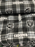 Load image into Gallery viewer, Oakland plaid Raiders NFL Football sports warm cozy soft Fleece fabric
