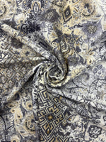 Load image into Gallery viewer, Damask 4-Way Stretch Spandex gray by the yard 60 " Wide
