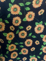 Load image into Gallery viewer, Poly cotton Garden Flower / yellow Floral fabric- sold by the yard- 60" inches wide
