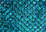 Load image into Gallery viewer, 4-Way Stretch Blue Mermaid Hologram Spandex Metallic foil scales Fabric by the yard 60" WIDE
