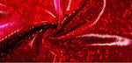 Load image into Gallery viewer, 4-Way Stretch Red  Glass Spandex Metallic foil scales Fabric by the yard
