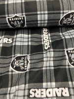 Load image into Gallery viewer, Oakland plaid Raiders NFL Football sports warm cozy soft Fleece fabric

