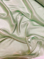 Load image into Gallery viewer, Sage Shimmer Liquid Chiffon Fabric Iridescent Sold By the yard
