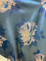 Load image into Gallery viewer, Jacquard Big floral navy Brocade 58 " Wide

