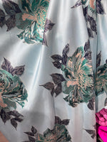 Load image into Gallery viewer, Jacquard Big floral light blue Brocade 58 " Wide
