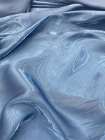 Load image into Gallery viewer, Denim blue Shimmer Liquid Chiffon Fabric Iridescent Sold By the yard
