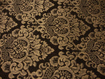 Load image into Gallery viewer, Chenille Dark Brown Cleopatra Gold Damask upholstery/  pillow/  fabric by the yard
