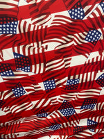 Load image into Gallery viewer, Red USA flag 4-Way Stretch Fabric by the yard 60 " Wide
