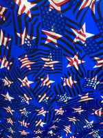 Load image into Gallery viewer, Blue USA flag 4-Way Stretch Fabric by the yard 60 " Wide
