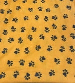 Load image into Gallery viewer, Black paws on yellow Fleece By The Yard 60" Wide
