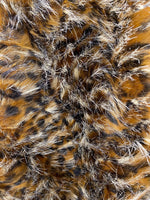 Load image into Gallery viewer, Orange brown Raccoon 2 Tone Faux Fur Upholstery Fabric by the yard
