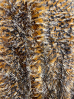 Load image into Gallery viewer, Orange brown Raccoon 2 Tone Faux Fur Upholstery Fabric by the yard
