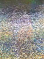Load image into Gallery viewer, Holographic Gold Cracked metallic reflective Distressed vinyl upholstery craft fabric per yard 54" Wide

