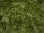 Load image into Gallery viewer, 58"  Wide OLIVE Faux fur pile Upholstery Fashion Decor Arts &amp; Crafts Bedding fabric By The YARD
