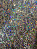 Load image into Gallery viewer, Hologram seqiun on white taffeta fabric 54" wide sold by the yard
