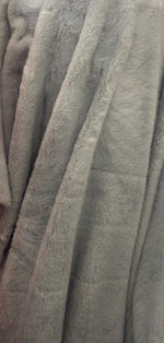 Load image into Gallery viewer, Dark gray plush thick minky bunny fabric / 58" Wide / Sold by the Yard
