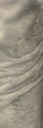 Load image into Gallery viewer, Light gray plush thick minky bunny fabric / 58" Wide / Sold by the Yard
