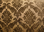 Load image into Gallery viewer, Mocha chenille 100 Damask velvet Upholstery Drapery fabric by the yard 56" Wide
