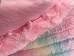 Load image into Gallery viewer, Pink silky  Bear Skin  Rainbow pastel Fabric 58" Wide Sold by the Yard
