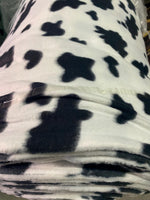 Load image into Gallery viewer, Cow Print Fleece Fabric – Black and White Soft Anti-Pill Fabric by the Yard for Blankets, Crafts, Costumes, Apparel, Home Décor
