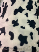 Load image into Gallery viewer, Cow Print Fleece Fabric – Black and White Soft Anti-Pill Fabric by the Yard for Blankets, Crafts, Costumes, Apparel, Home Décor
