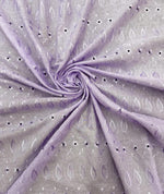 Load image into Gallery viewer, Lilac Medium Weight Eyelet Double Scalloped Finished Edge Stitched Embroidery Fabric, 42" Wide
