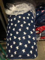 Load image into Gallery viewer, White star on navy fleece fabric By The Yard 60" Wide
