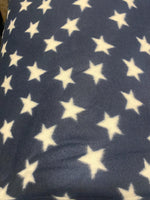 Load image into Gallery viewer, White star on navy fleece fabric By The Yard 60" Wide
