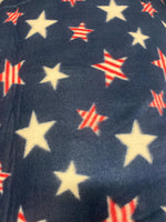 Load image into Gallery viewer, Multiple stars on navy fleece fabric By The Yard 60" Wide
