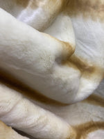 Load image into Gallery viewer, Beige striped short pile mink faux fur fabric by the yard
