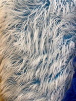 Load image into Gallery viewer, Turquoise Frosted Mongolian Fake Faux Fur upholstery fabric by the yard  60 Inch wide LONG PILE
