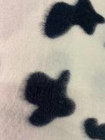 Load image into Gallery viewer, Cow Print Fleece Fabric – Black and White Soft Anti-Pill Fabric by the Yard for Blankets, Crafts, Costumes, Apparel, Home Décor
