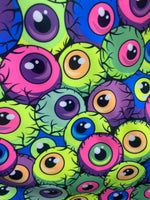 Load image into Gallery viewer, Monster cartoon style eyeballs stretch spandex fabric 58" wide
