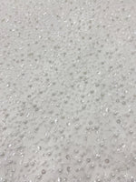 Load image into Gallery viewer, White pearls sequins on mesh fabric, 54 inches wide
