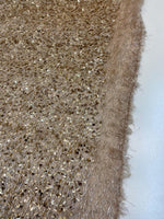 Load image into Gallery viewer, Taupe sequin-embroidered fabric on a textured base with eyelash/fringe threads  Dressmaking Costume Material by the Yard
