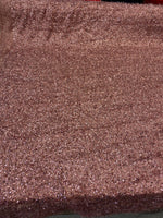 Load image into Gallery viewer, Dusty rose sequin-embroidered fabric on a textured base with eyelash/fringe threads  Dressmaking Costume Material by the Yard
