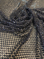 Load image into Gallery viewer, Black Diamond Rhinestone Mesh Fabric – Sparkly Crystal Net Fabric by the Yard for Costumes, Dancewear, Gowns, DIY Crafts
