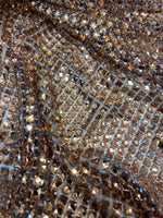 Load image into Gallery viewer, Gold Diamond Rhinestone Mesh Fabric – Sparkly Crystal Net Fabric by the Yard for Costumes, Dancewear, Gowns, DIY Crafts

