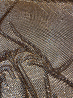 Load image into Gallery viewer, Gold Diamond Rhinestone Mesh Fabric – Sparkly Crystal Net Fabric by the Yard for Costumes, Dancewear, Gowns, DIY Crafts
