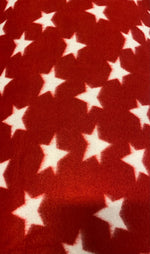 Load image into Gallery viewer, White star on red fleece fabric By The Yard 60" Wide
