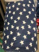 Load image into Gallery viewer, White star on navy fleece fabric By The Yard 60" Wide
