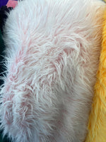 Load image into Gallery viewer, Pink Frosted Mongolian Fake Faux Fur upholstery fabric by the yard  60 Inch wide LONG PILE
