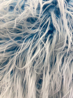 Load image into Gallery viewer, Turquoise Frosted Mongolian Fake Faux Fur upholstery fabric by the yard  60 Inch wide LONG PILE
