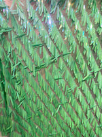 Load image into Gallery viewer, Mint iridescent Swords Design Sequins Costume Craft Fabric by The Yard.
