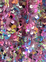 Load image into Gallery viewer, Rainbow Iridescent Sequin Stretch Velvet Fabric | Sparkle Party Dress, Dancewear, Stage Costume, DIY Sewing Material
