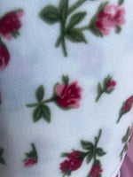 Load image into Gallery viewer, Red rose on white Fleece sold By The Yard 60" Wide
