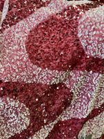 Load image into Gallery viewer, Dusty Rose White Sequin Embroidered Fabric | Sparkly Glam Fabric for Dresses, Costumes, Event Decor &amp; Crafts
