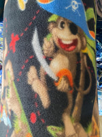 Load image into Gallery viewer, Monkey Fleece Fabric by the Yard | Soft Anti-Pill Fleece | On black Fleece for Blankets, Crafts, Apparel &amp; DIY Projects
